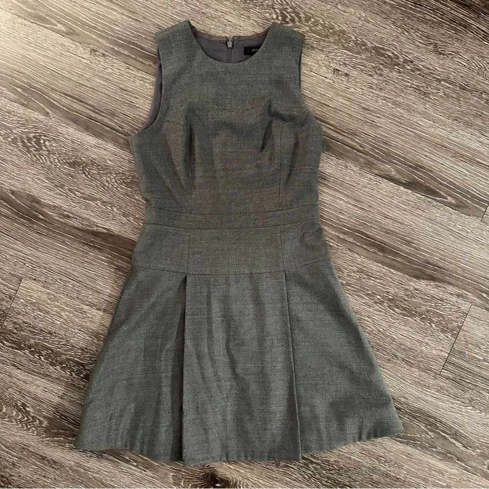 J. Crew Wool Blend Sheath Pleat Dress